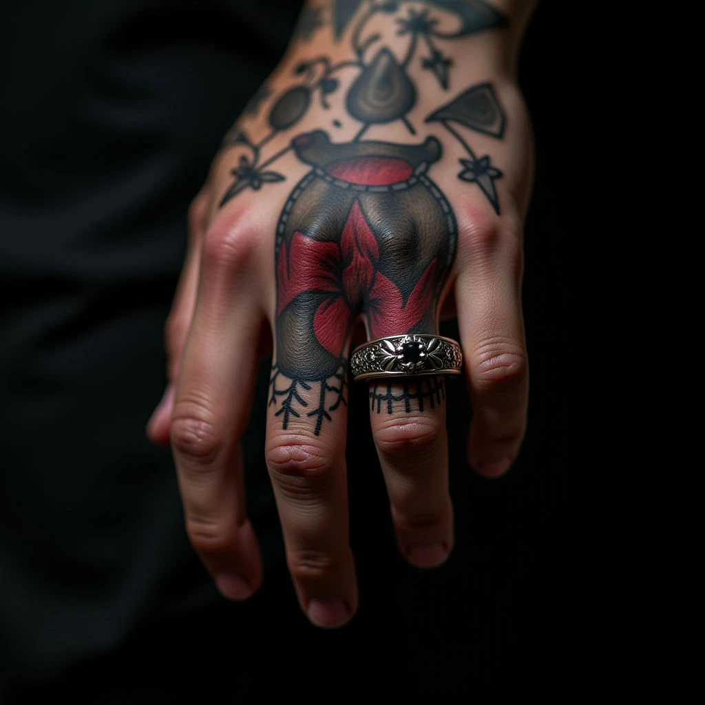Surreal Ring Tattoos for Men: Geometric Inspiration