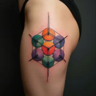 Geometric Metatron's Cube Tattoo Design