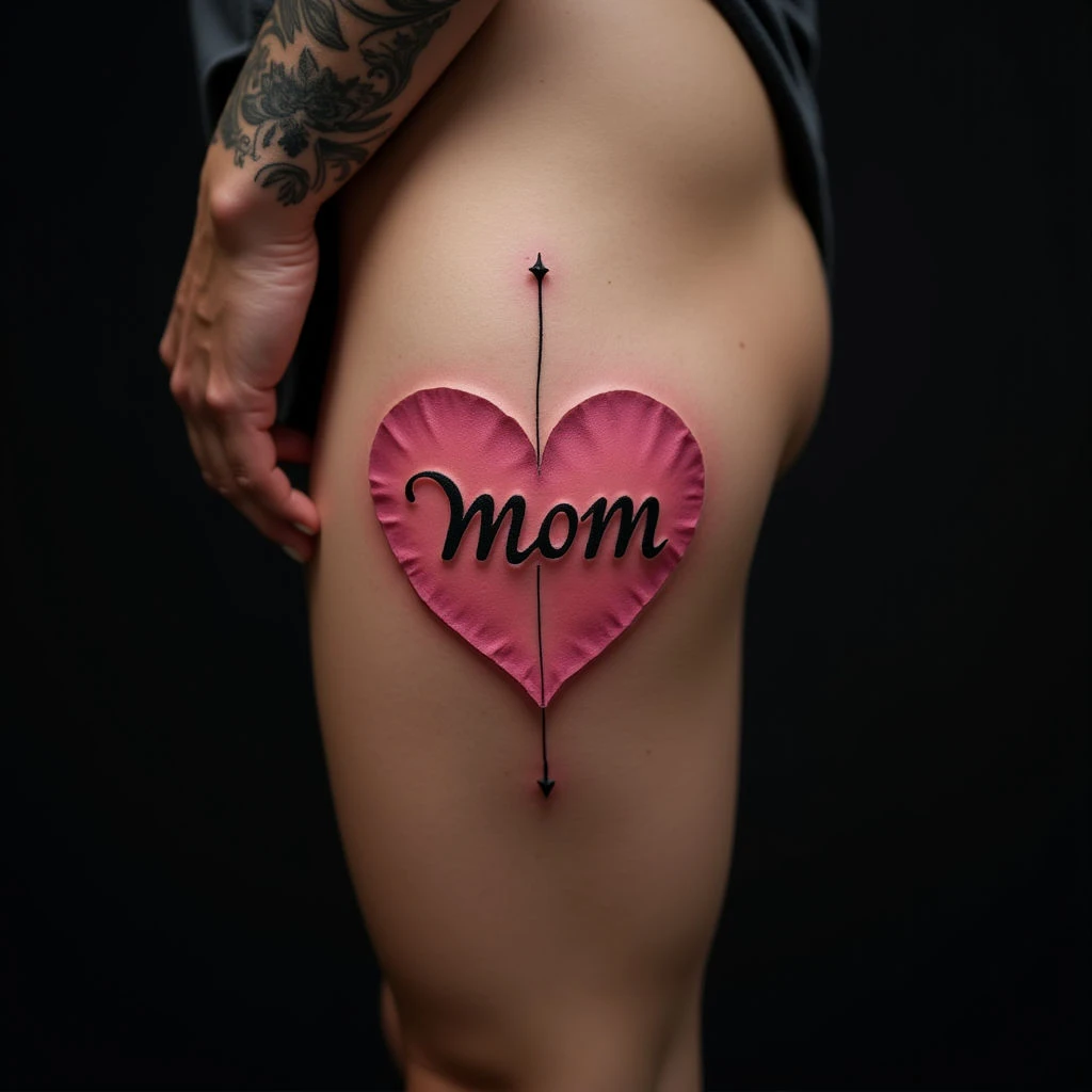 Geometric Mom Tattoo for Men: A Subtle Tribute