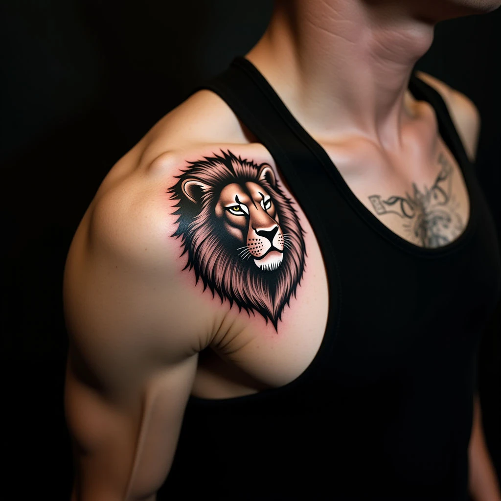 Geometric Lion Chest Tattoo Ideas: Bold & Spiritual Designs