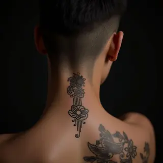Male Ring Tattoos: Behind the Ear Geometric Designs