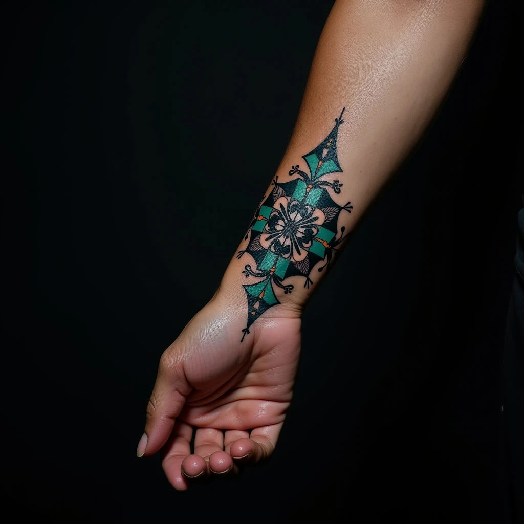 Geometric Ornamental Forearm Tattoos for Men: Bold & Spiritual Designs