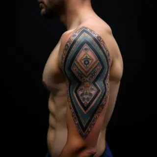 Powerful Geometric Ribcage Tattoos for Men with Meaning