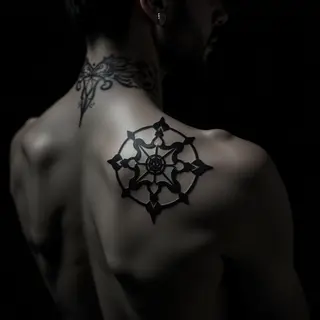 Geometric Shoulder Tattoo for the Driven Individual