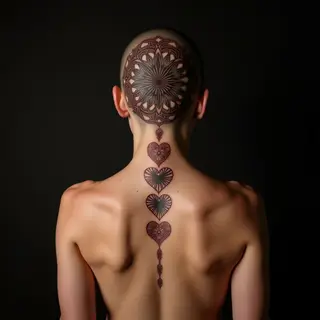 Sister Tattoos: Three Hearts in Mandala Design