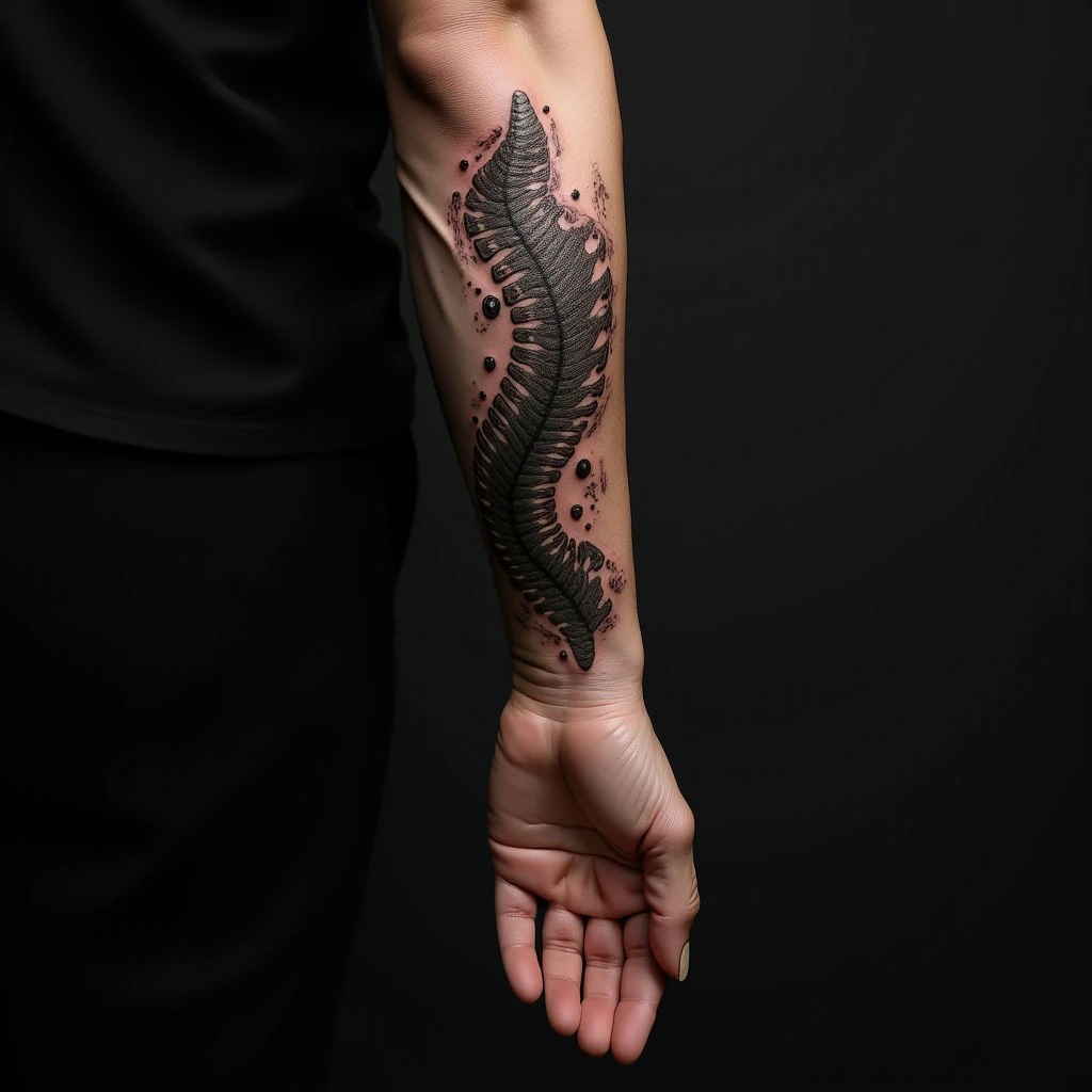 Stunning Abstract Geometric Spine Sleeve Tattoos