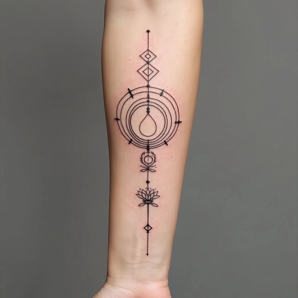 Intricate Geometric Forearm Tattoo Design