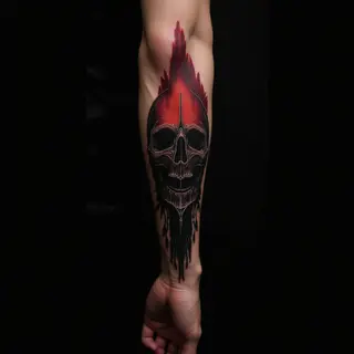 Small Biomechanical Head Tattoos for Men: Geometric Designs