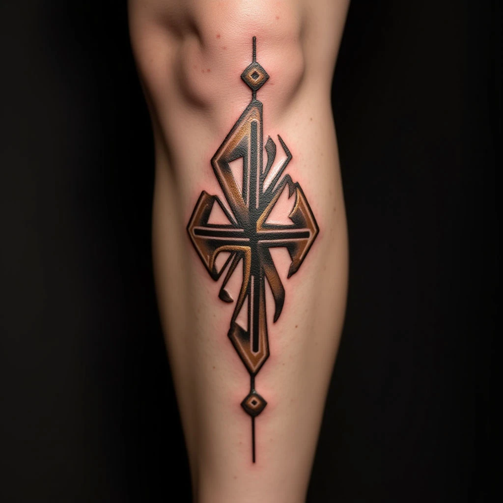 Bold Bronze Leg Lettering: A Perfect First Tattoo?