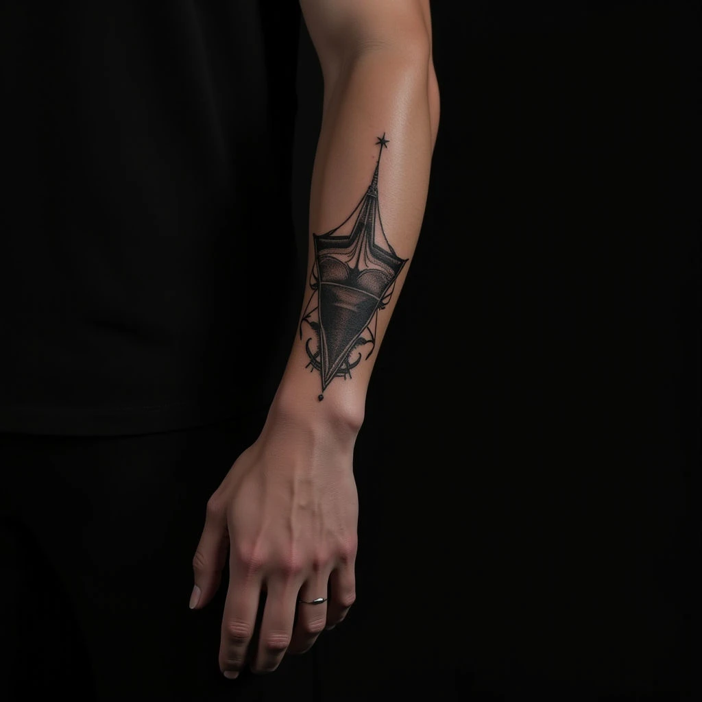 Surreal White Geometric Hip Tattoo Ideas