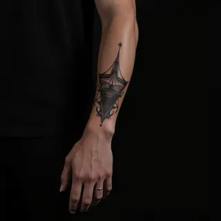 Surreal White Geometric Hip Tattoo Ideas