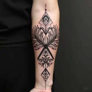 Geometric Forearm Tattoo: A Study in Symmetry and Line