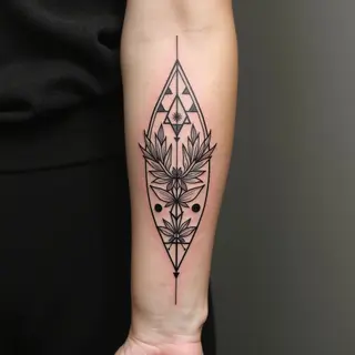 Intricate Geometric Forearm Tattoo Design