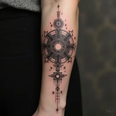 Geometric Harmony: A Forearm Tattoo Exploration