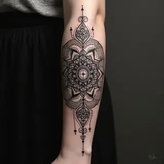 Intricate Geometric Mandala Sleeve Tattoo