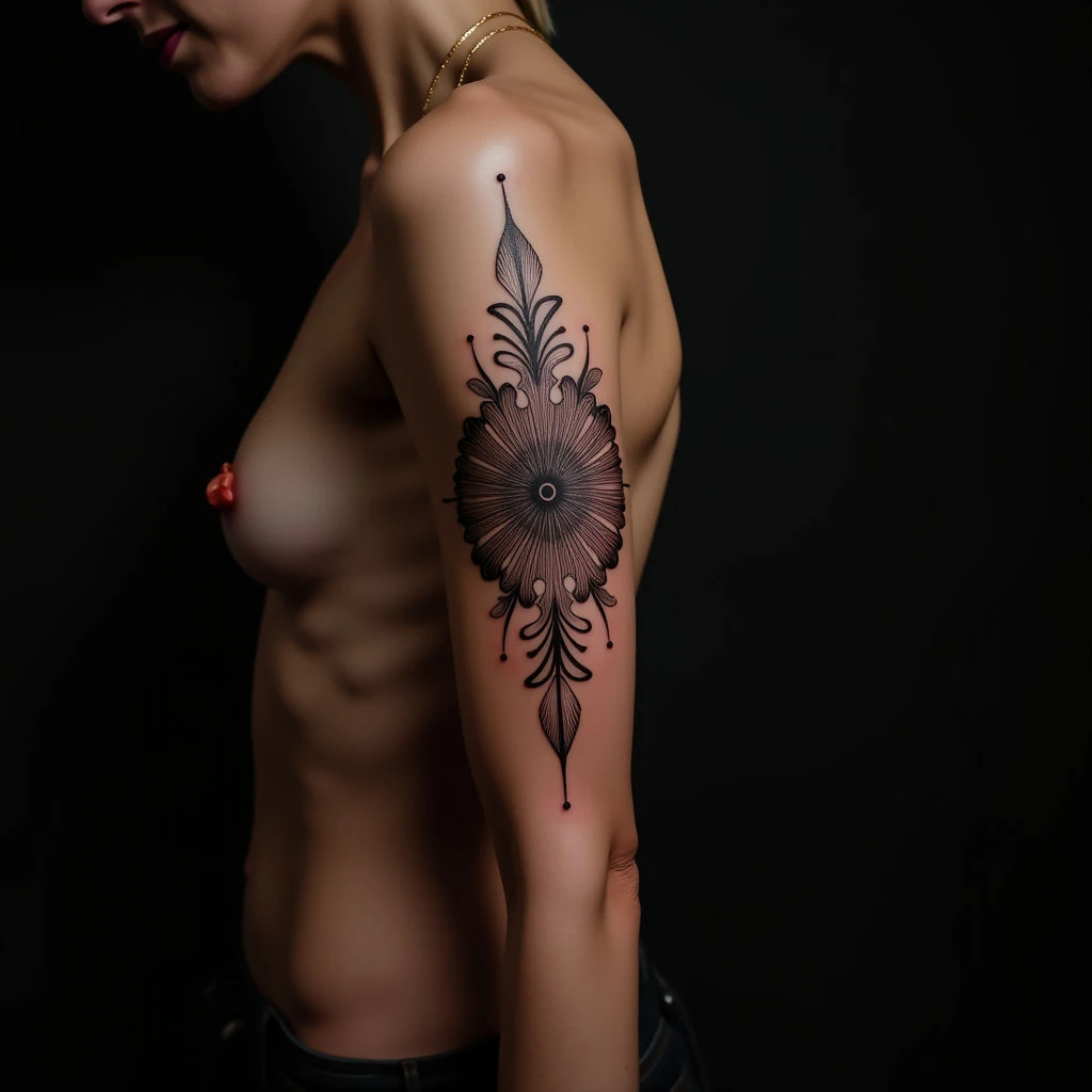 Subtle Ornamental Geometric Rib Tattoo Designs for Women & Men