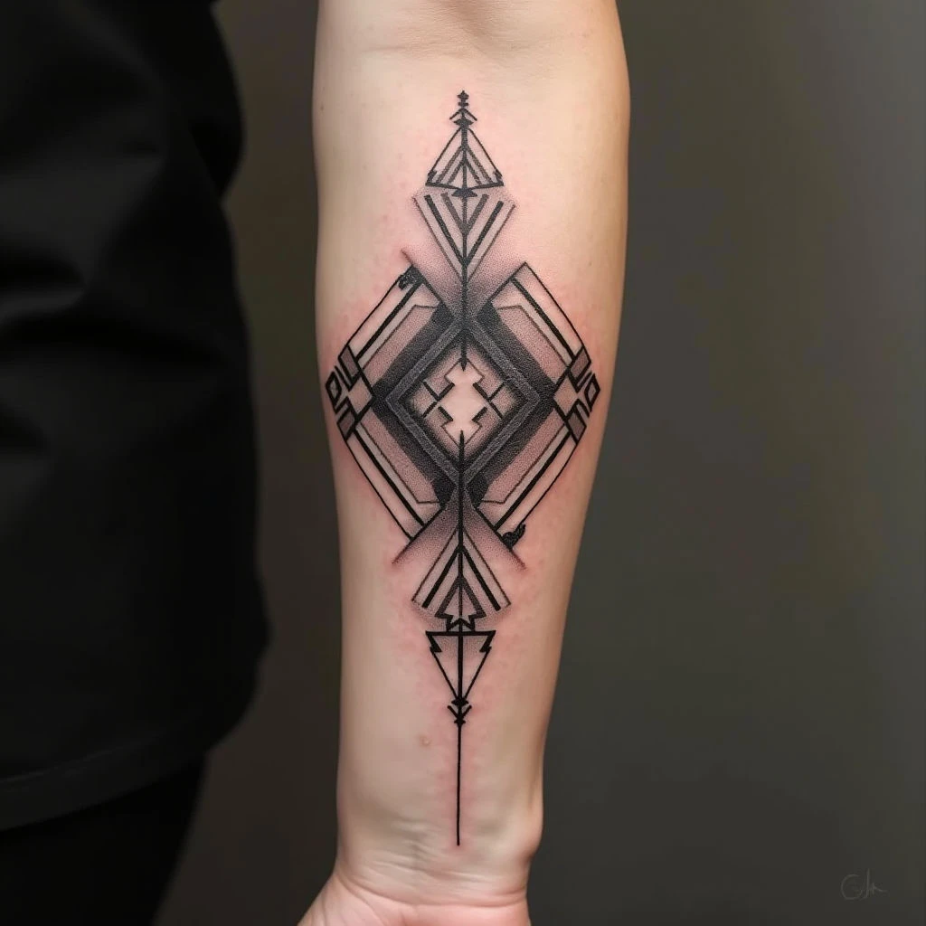 Geometric Forearm Tattoo Design Inspiration