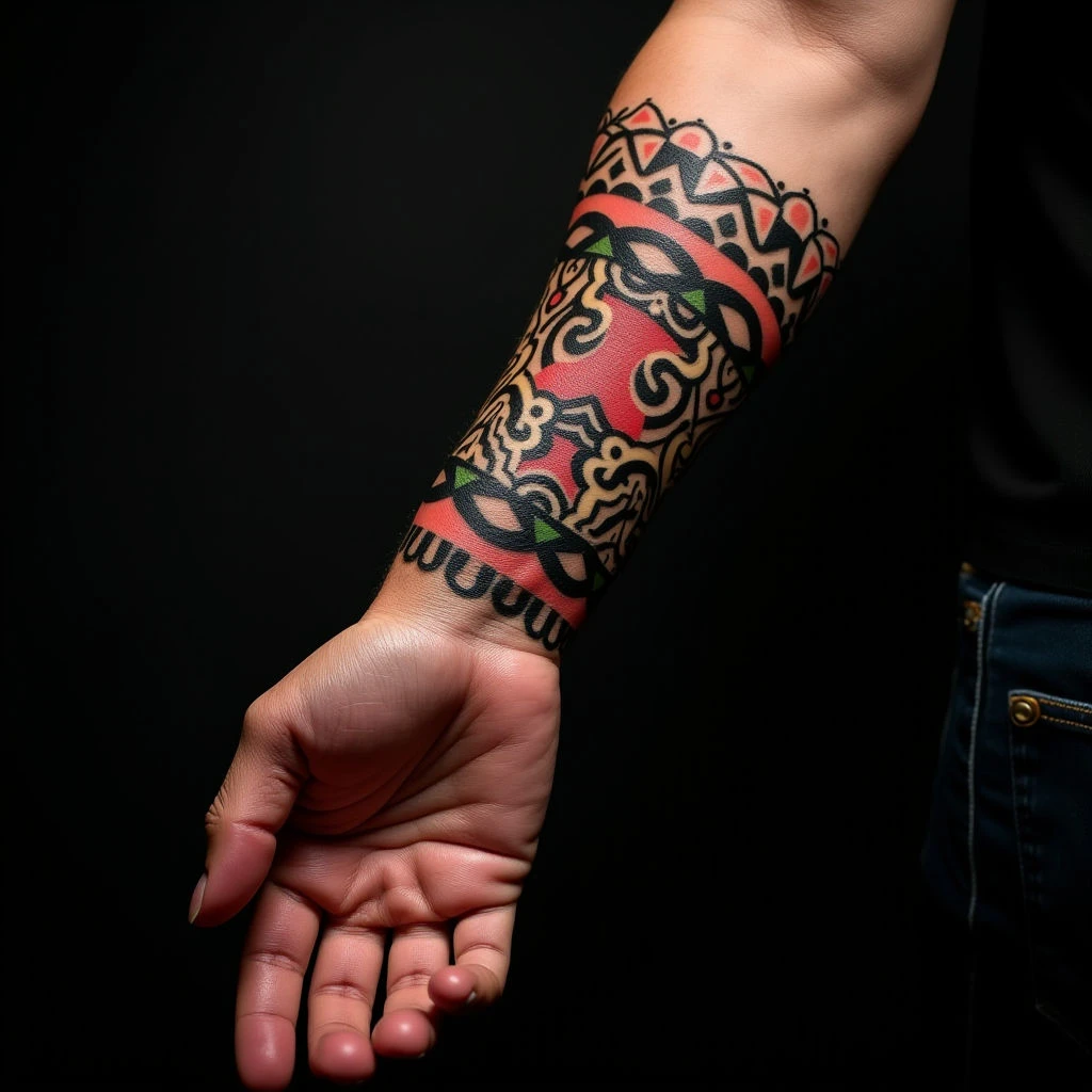 Bold Geometric Sleeve Tattoos for Men: Traditional Hand Designs