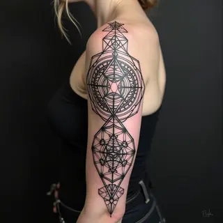 Intricate Geometric Sleeve Tattoo Design