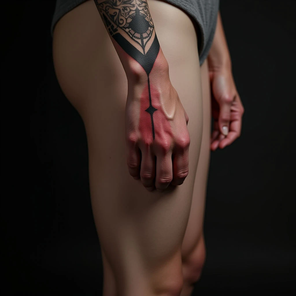 Minimalist Geometric Thigh Tattoos for Men: Subtle & Stylish Designs