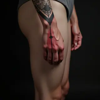 Minimalist Geometric Thigh Tattoos for Men: Subtle & Stylish Designs