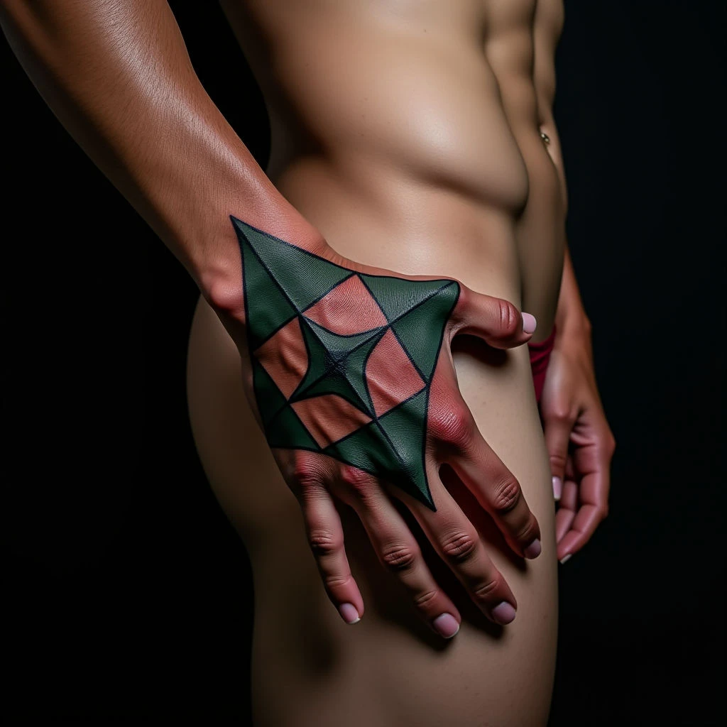 Powerful Geometric Thigh Tattoos for Men with Meaning