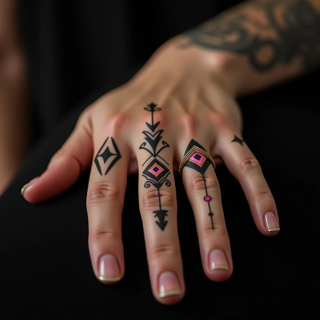 Stunning Trash Polka Geometric Back Tattoo Designs for Women