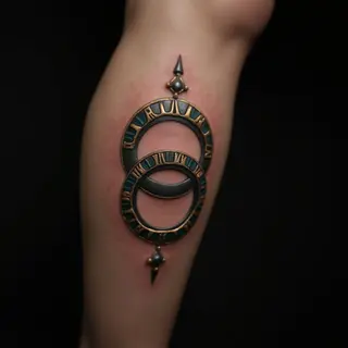 Elegant Wedding Ring Tattoo Ideas for Women (Calf)
