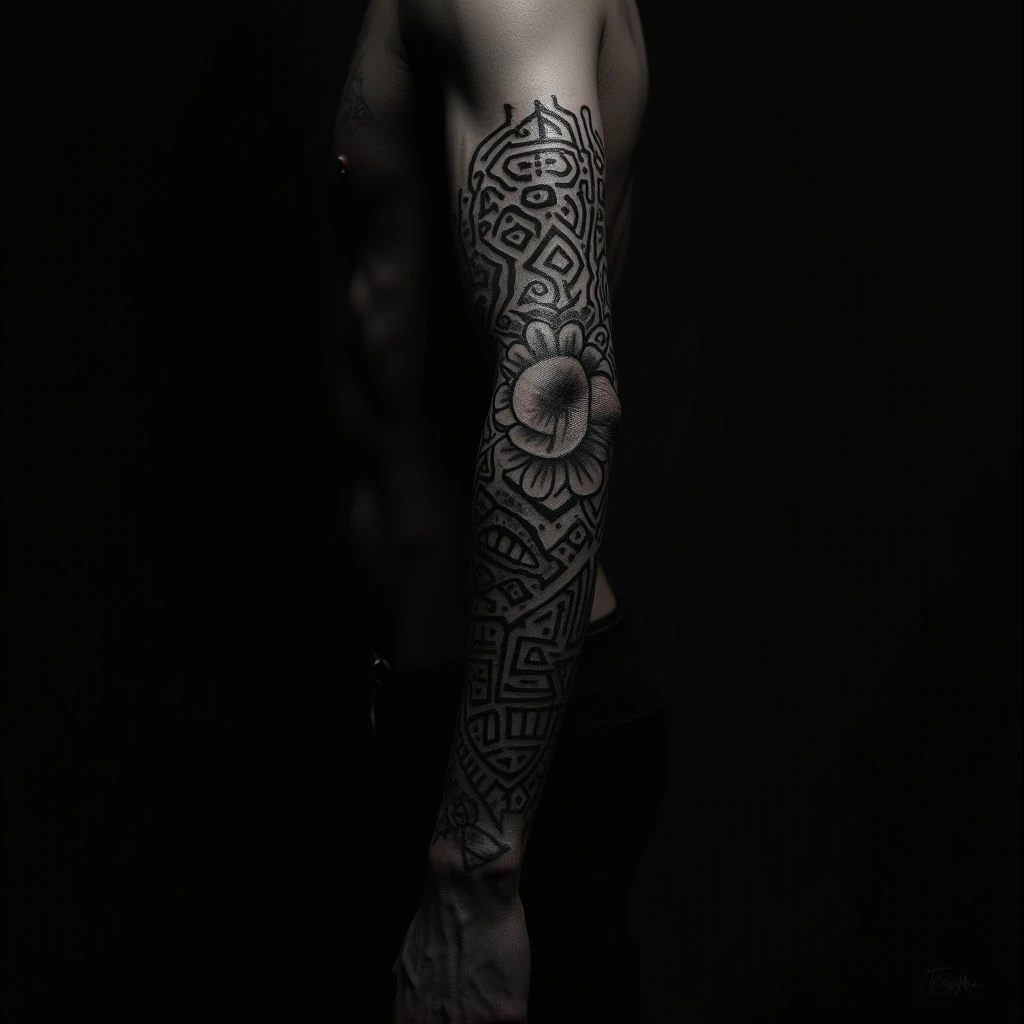 Dark Embrace: Half Sleeve Tattoo Designs for a Bold Statement