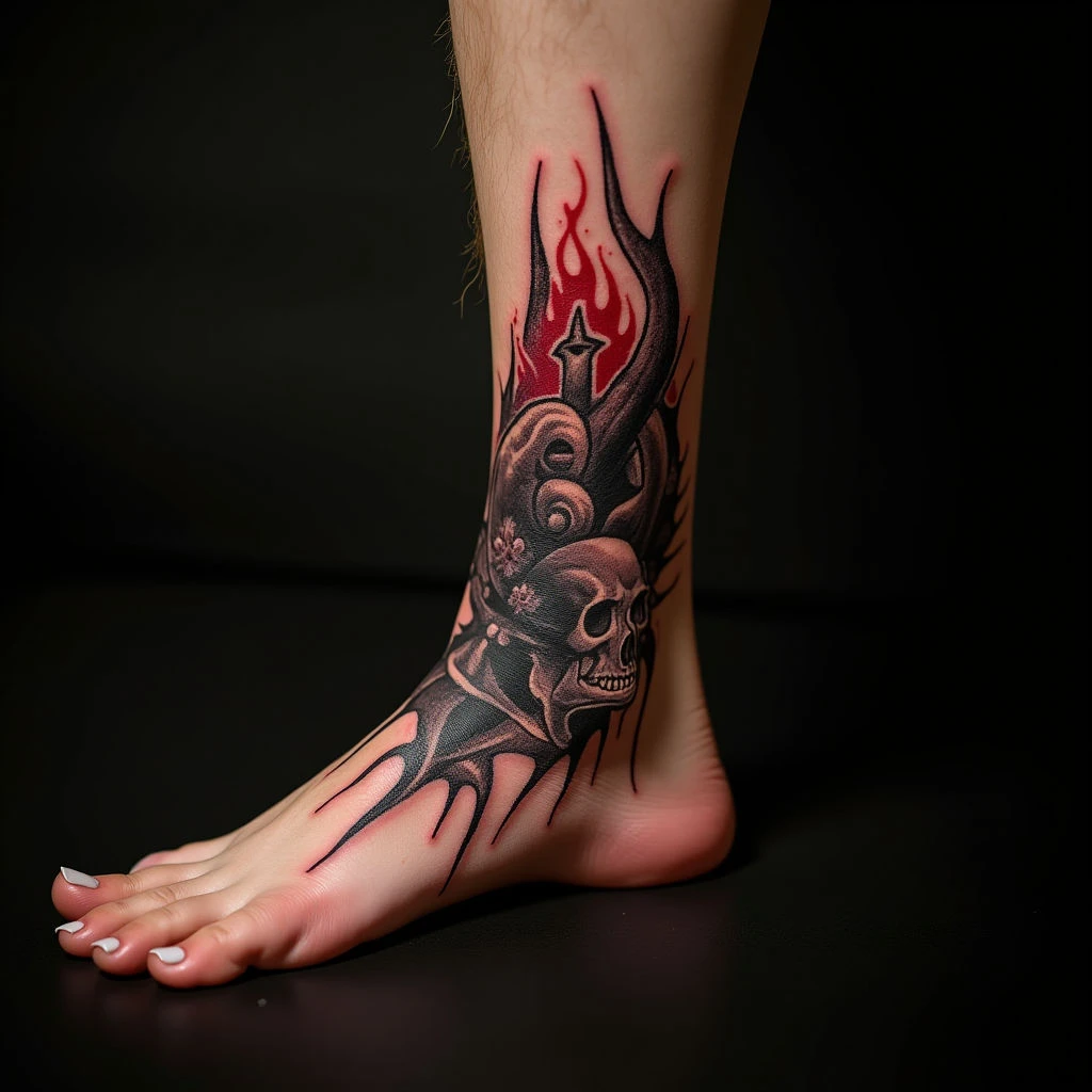 Gothic Ankle Tattoos with Cultural Meaning | XXL Designs