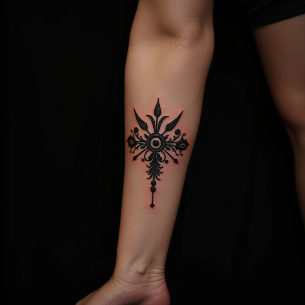 Gothic Line Tattoo on Knee: Meaning & Design Ideas