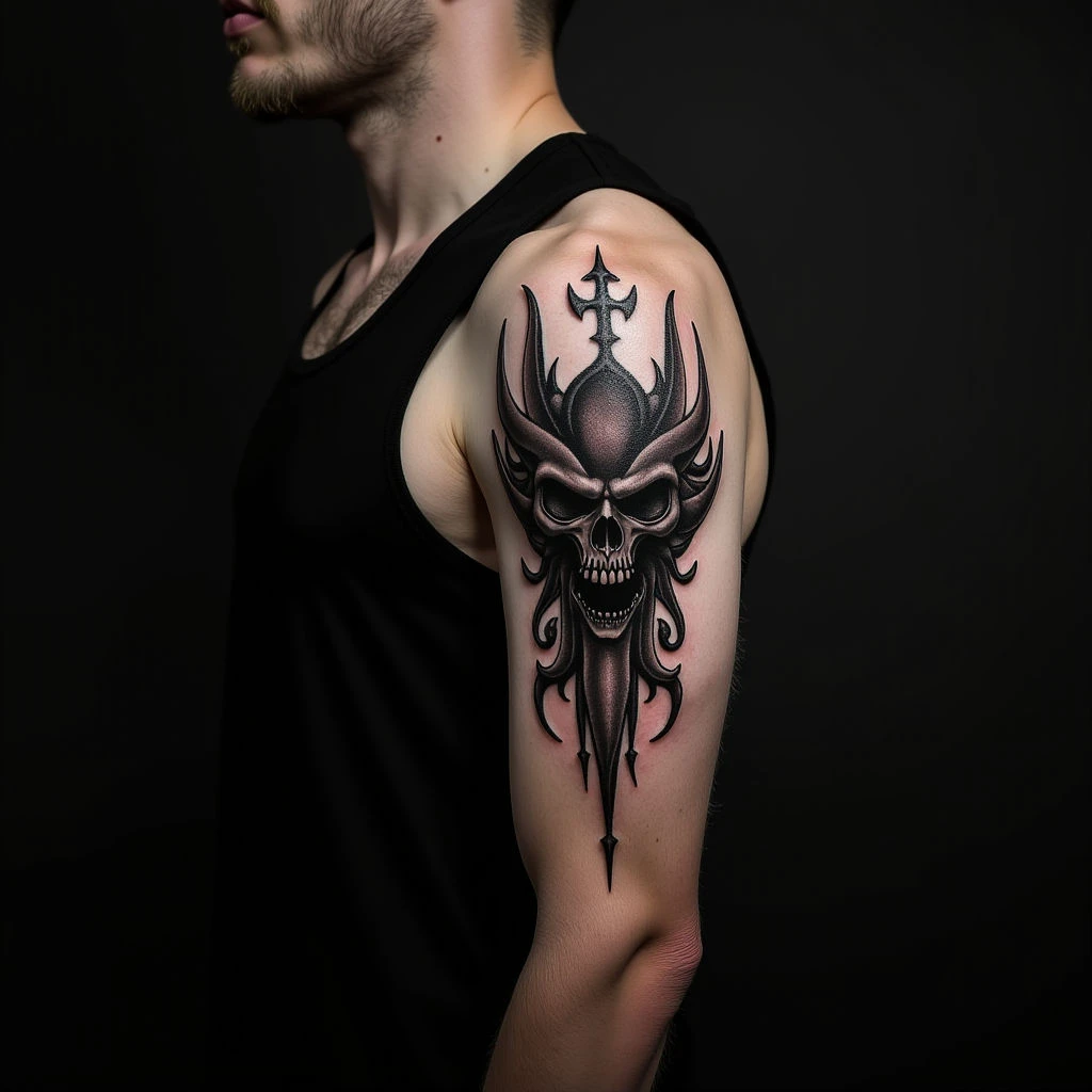 XXL Gothic Chest Tattoos: Dark & Powerful Designs