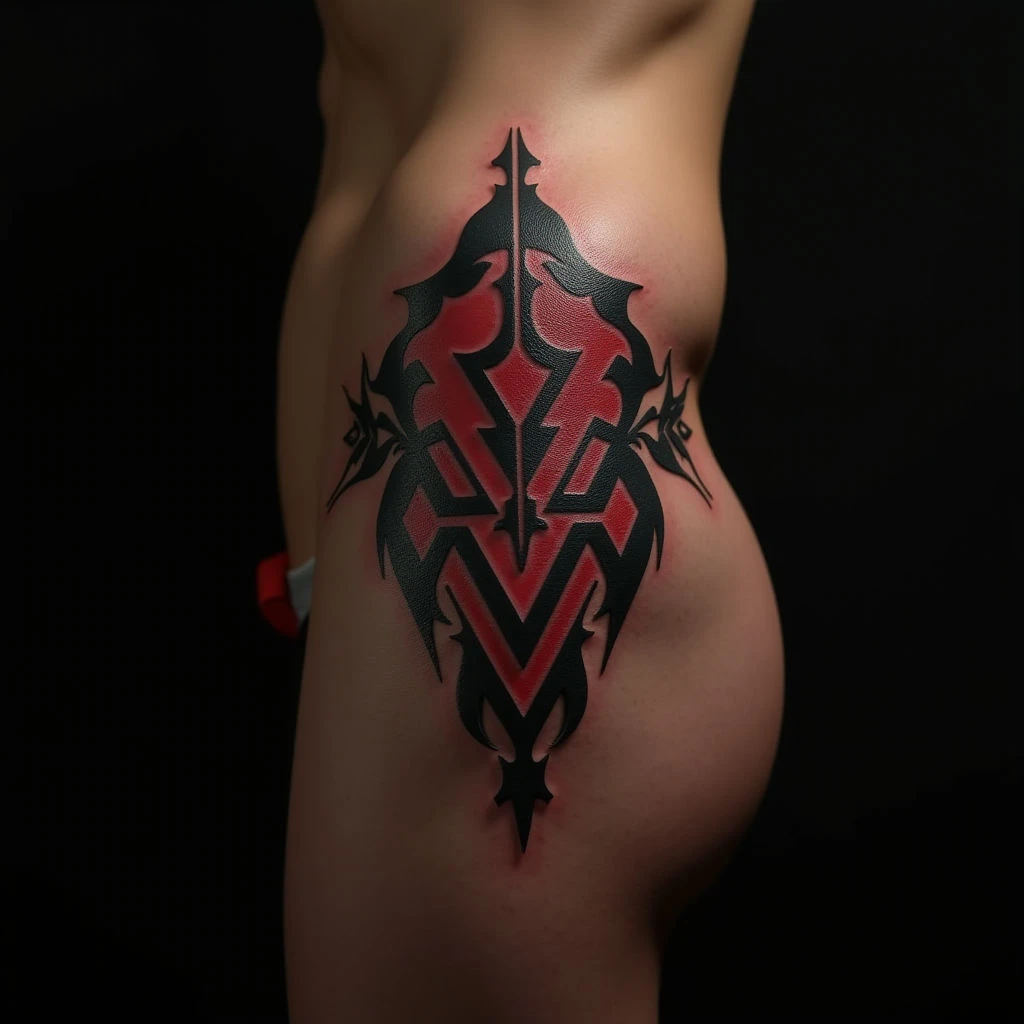 Unique Gothic Geometric Hip Tattoos for Men