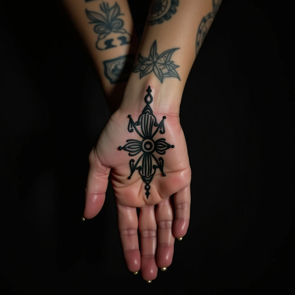 Green Gothic Hand Tattoos with Deep Meaning for Women