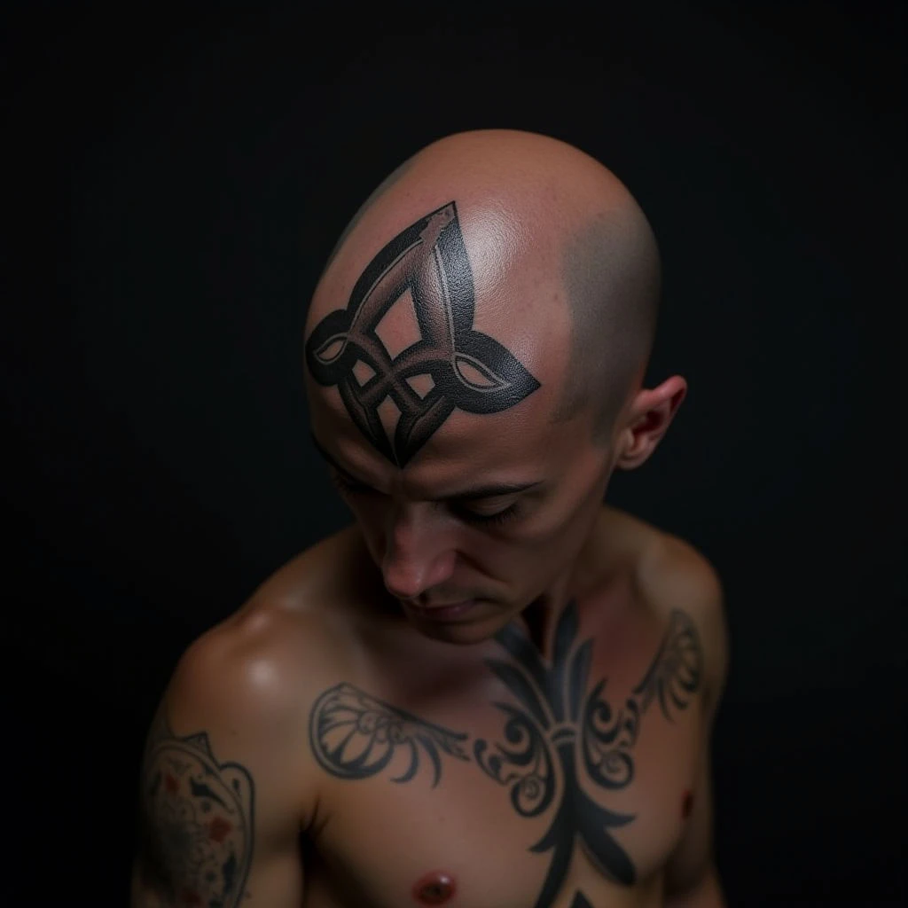 Violet Gothic Head Tattoos for Men: Dark Meaning & Inspiration