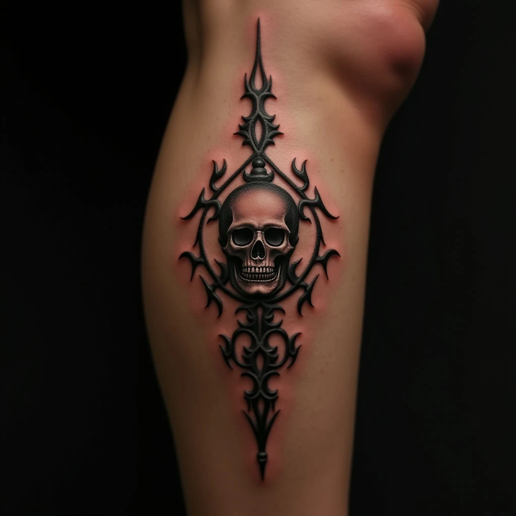 Gothic Leg Tattoos with Meaning for Girls