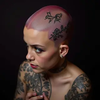 Tiny Gothic Head Tattoos: Pink & Petite Designs