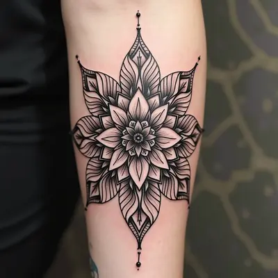 Intricate Mandala and Floral Fusion Tattoo Design