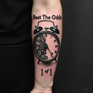 Motivational Clockwork Half Sleeve Tattoo Design