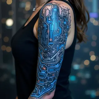 Half Sleeve Tattoo Ideas for Women: A Cyberpunk Vision
