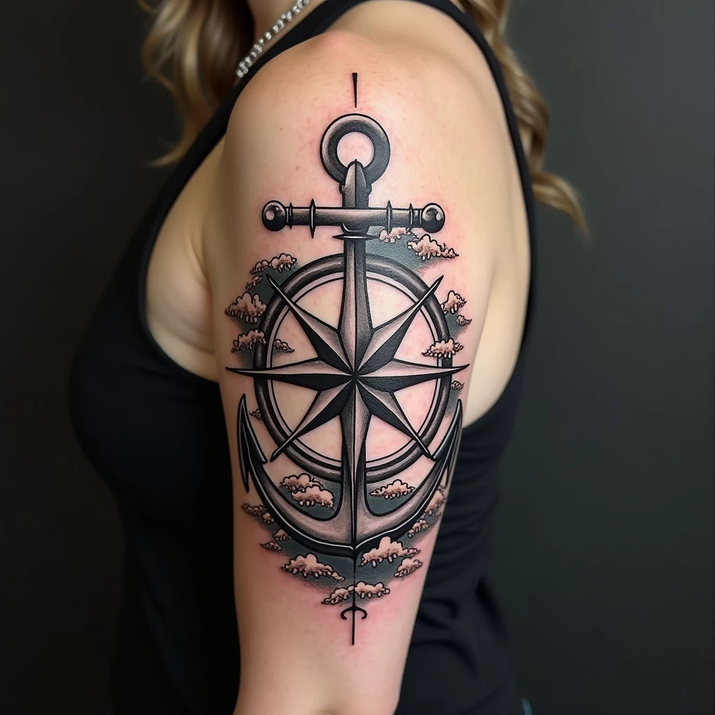 Nautical Half Sleeve Tattoo Design Inspiration