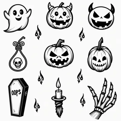 Spooky Halloween Flash Tattoo Designs