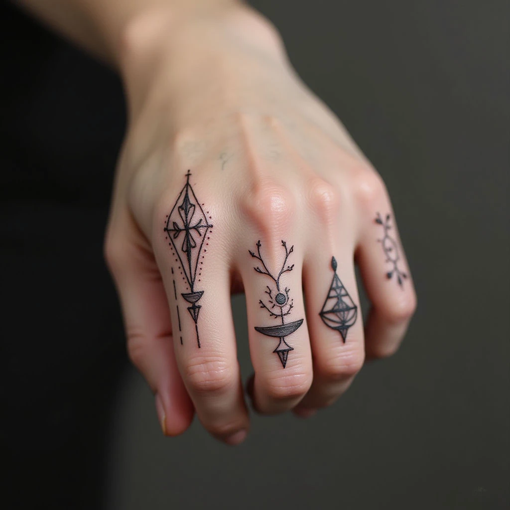 Delicate Geometric Hand Tattoos: A Study in Minimalist Artistry