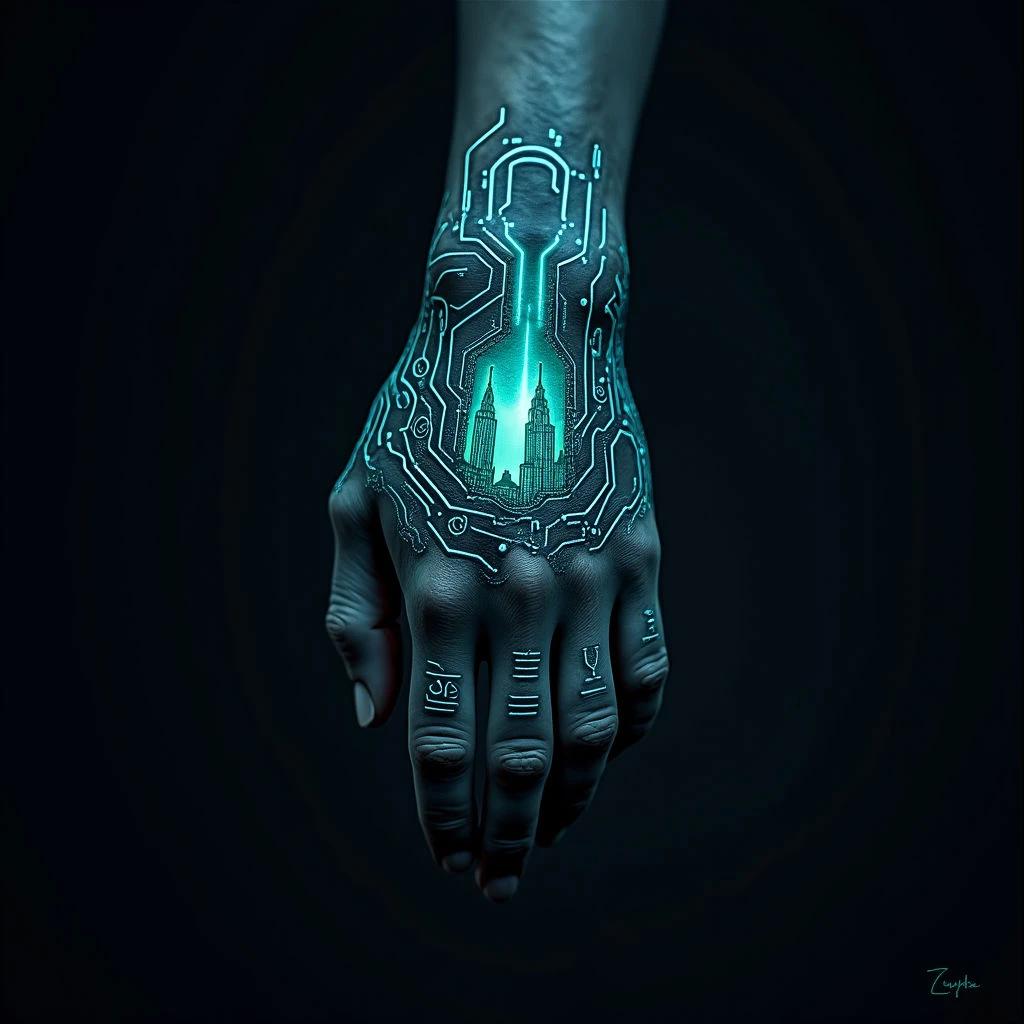 Hand Tattoo Designs for Guys: Cyberpunk Visions & Tech Aesthetics