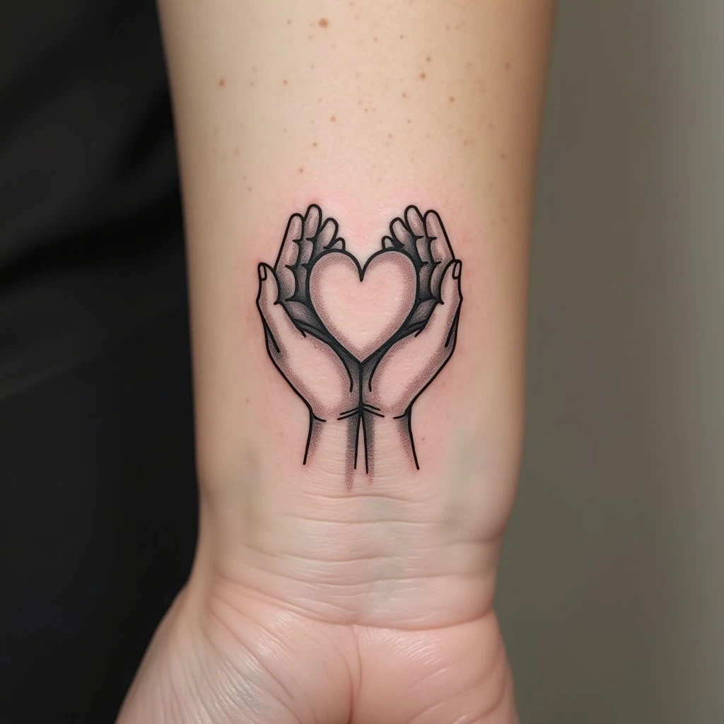 Delicate Heart Hand Tattoo: A Symbol of Connection