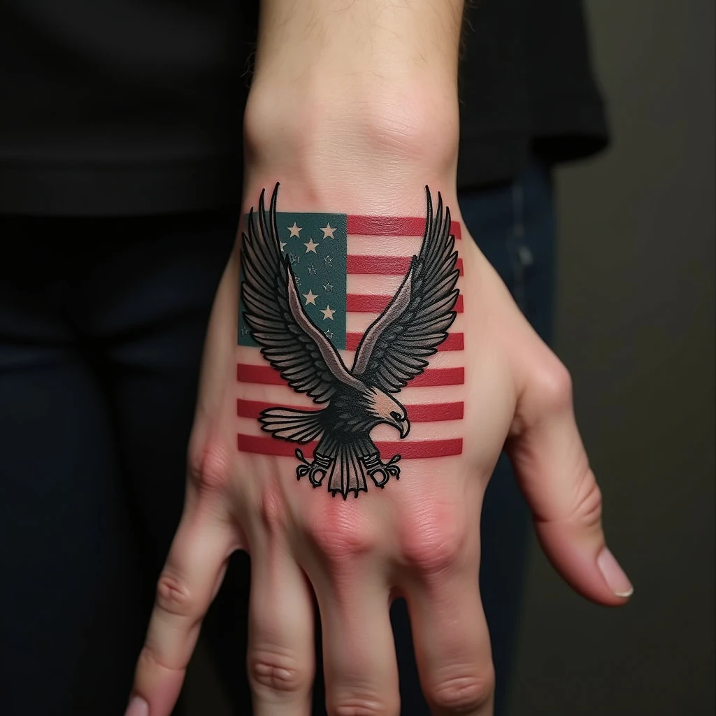 Vintage Americana Hand Tattoo Design