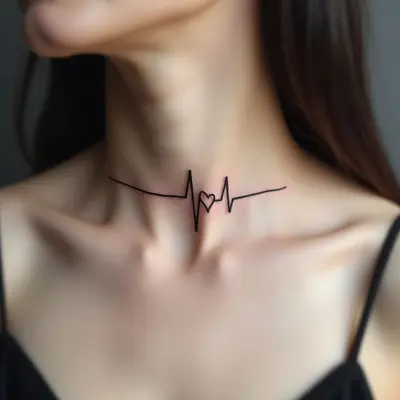 Minimalist Heartbeat Tattoo Design