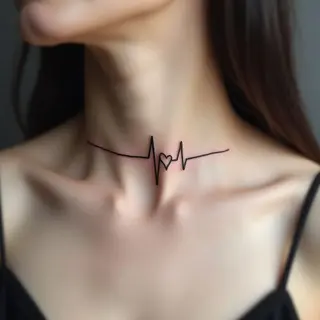 Minimalist Heartbeat Tattoo Design