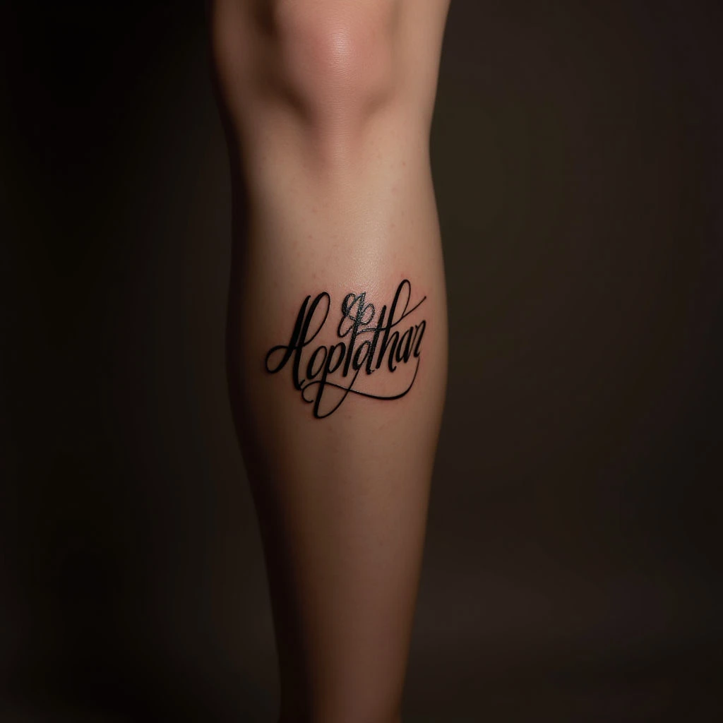 Golden Calligraphy Baby Tattoo Ideas for Girls