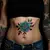 Delicate Blue-Green Flower Tattoos for Your Stomach